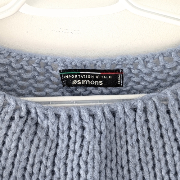 Mohair-blend Cozy Chic Women's Loose-knit Blue Sweater ~ Size Large - Picture 3 of 9